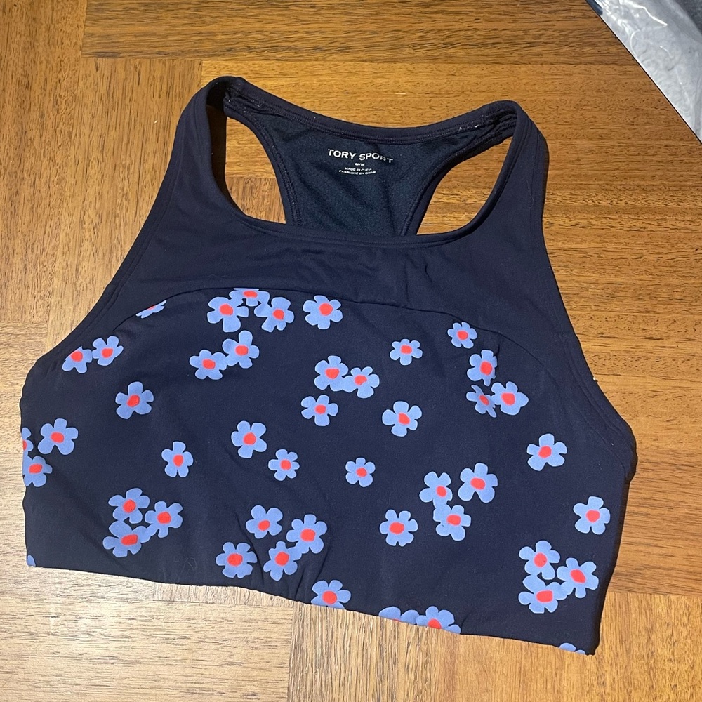 Tory Burch Sport Floral Flower Sports Bra Medium